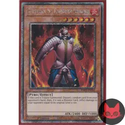 Yugioh Thestalos the Firestorm Monarch RA03-EN143 Platinum Secret Rare 1st NM - Image 1