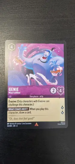 Disney Lorcana Azurite Sea Genie Wish Fulfilled 53/204 EN6 Rare Non-Foil Card - Image 1