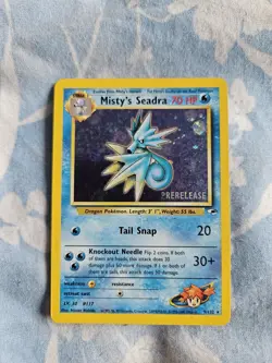 Pokemon Cards - Prerelease Misty's Seadra 9/132 - Gym Heroes Holo Unlimited NM- - Image 1