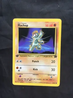Pokemon Cards: Team Rocket 1st Edition Common: Machop 59/82 - Image 1
