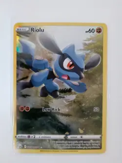 Pokemon TCG Riolu Crown Zenith Galarian Gallery Full Art Holo Card GG26/GG70 - Image 1