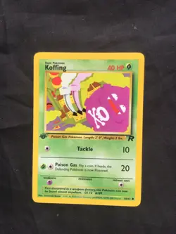 Pokemon Cards: Team Rocket 1st Edition Common: Koffing 58/82 - Image 1