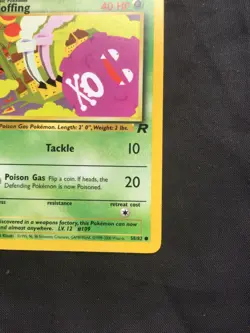 Pokemon Cards: Team Rocket 1st Edition Common: Koffing 58/82 - Image 4