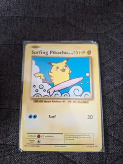 Pokemon TCG XY Evolutions 2016 Surfing Pikachu Card 111/108 Secret Rare - Image 1