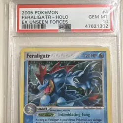 Feraligatr 2005 EX Unseen Forces Holo Card 4/115 PSA 10 Gem Mint - Image 3
