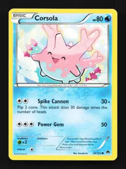 Corsola 29/122 LP BREAKpoint English Pokemon Card TCG - Image 1