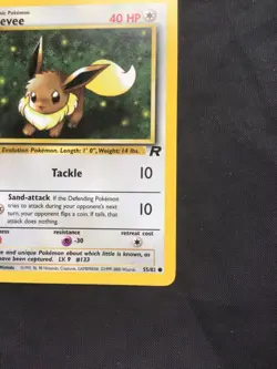 Pokemon Cards: Team Rocket 1st Edition Common: Eevee 55/82 - Image 4
