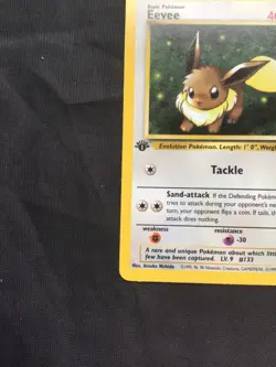 Pokemon Cards: Team Rocket 1st Edition Common: Eevee 55/82 - Image 5