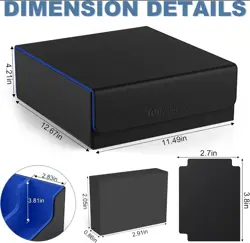 Mlikero Card Deck Case, 2400+ Trading Card Storage Box Blue and Black Baseball - Image 2