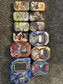 (12) Pokemon Tins Empty Lot No Cards Great Condition No Duplicates NM Lot Of 12 - Image 2