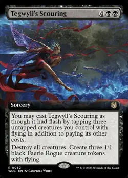 1x (52) Tegwyll's Scouring - EXTENDED ART MTG Commander Wilds of Eldraine NM Mag - Image 1