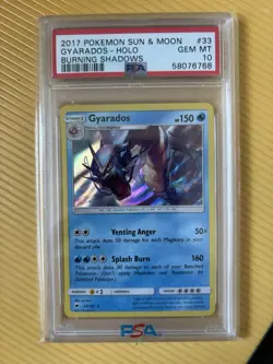 Gyarados Holo 2017 Pokemon Burning Shadows PSA 10 Gem MINT 33/147 Low Pop - Image 1