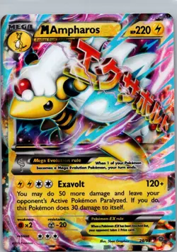 Pokemon TCG M Ampharos-EX 28/98 Ancient Origins Holo MP - Image 1