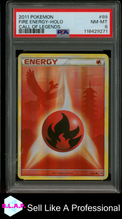 FIRE ENERGY-HOLO CALL OF LEGENDS POKEMON CALL OF LEGENDS 2011 89 PSA 8 - Image 1