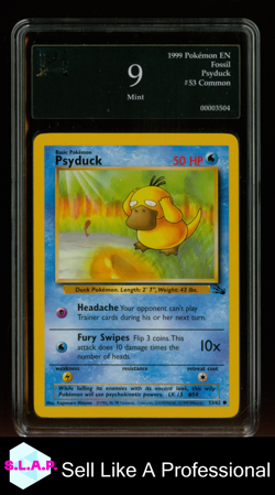 PSYDUCK POKEMON 53/62 1999 FOSSIL ENGLISH PI 9 - Image 1
