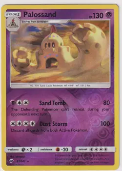 Pokemon: Palossand - 62/147 - Rare - Reverse Holo - Sun & Moon: Burning Shadows - Image 1