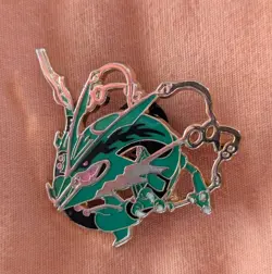 Mega Rayquaza Collector's Pin 2015 Metal Enamel Pin Roaring Skies Pokemon TCG - Image 1