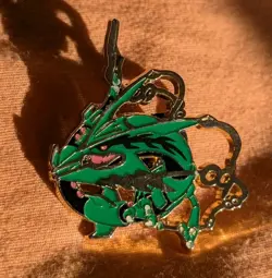 Mega Rayquaza Collector's Pin 2015 Metal Enamel Pin Roaring Skies Pokemon TCG - Image 2