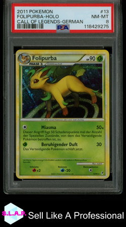 FOLIPURBA-HOLO CALL OF LEGENDS-GERMAN POKEMON CALL OF LEGENDS 2011 13 PSA 8 - Image 1