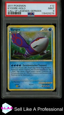 KYOGRE-HOLO CALL OF LEGENDS-GERMAN POKEMON CALL OF LEGENDS 2011 12 PSA 9 - Image 1