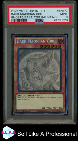DARK MAGICIAN GIRL GHOSTS/PAST: 2ND HAUNTING YU-GI-OH! GFP2 2022 EN177 PSA 9 - Image 1