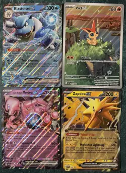 POKEMON TEAM ROCKET’S MEWTWO BLASTOISE ZAPDOS EX VICTINI IR JUMBO 10 CARD LOT !! - Image 2