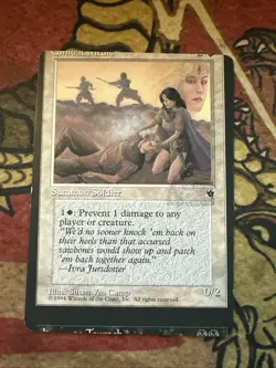 Mtg Magic The Gathering Fallen Empires Combat Medic Miscut Misprint Card - Image 1