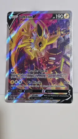 Jolteon v SWSH183 Pokemon TCG Sword & Shield Holo Black Star Promo Card - Image 1