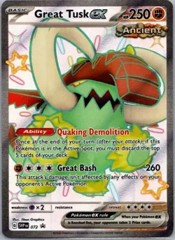 Pokemon Card Great Tusk EX 072 Black Star Promo - Near Mint - Image 1