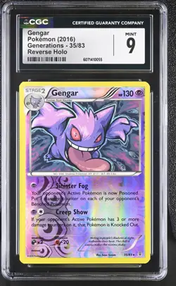 CGC 9 MINT Gengar 2016 Generations 35/83 Reverse Holo Pokemon Card - Image 1