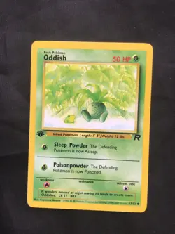 Pokemon Cards: Team Rocket 1st Edition Common: Oddish 63/82 - Image 1