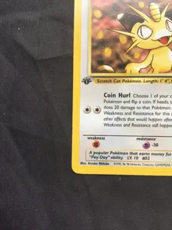 Pokemon Cards: Team Rocket 1st Edition Common: Meowth 62/82 - Image 5