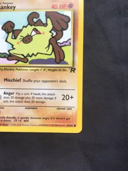 Pokemon Cards: Team Rocket 1st Edition Common: Mankey 61/82 - Image 4