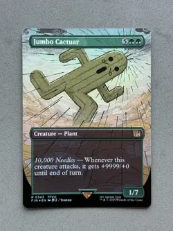 Jumbo Cactuar #343 (Borderless) Foil - MTG Final Fantasy FIN - NM / Mint - Image 1