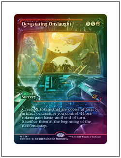 1x Devastating Onslaught, Foil, Showcase Art, Magic MTG NM - Image 1
