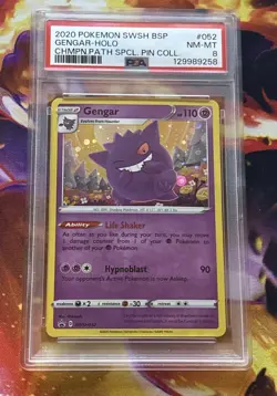 POKEMON CHAMPION'S PATH SPECIAL PIN COLL. GENGAR #SWSH052 PSA 8 NM - Image 1