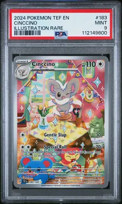 2024 POKEMON TEF EN-TEMPORAL FORCES ILLUSTRATION RARE #183 CINCCINO PSA 9 - Image 1