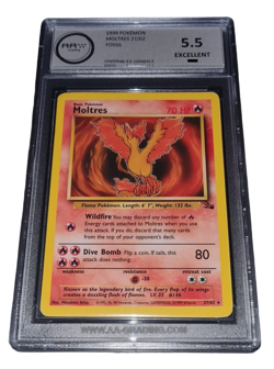 Pokemon - Moltres - AA 5.5 - 1999 Fossil - Rare - ENG - No PSA CGC - Graded Slab - Image 1