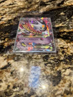 M Gengar EX XY166 Promo - Holo - Pokemon Card - Damaged/Creased - Authentic - Image 2