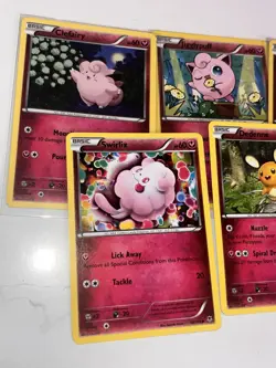 2014 Mint Pokemon Fairy Type 5 Card Lot Clefairy Jigglypuff And More W/ Sleeves - Image 2