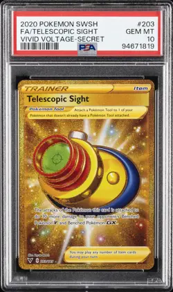 2020 POKEMON SWORD & SHIELD VIVID VOLTAGE #203 FULL ART/TELESCOPIC SIGHT PSA 10 - Image 1
