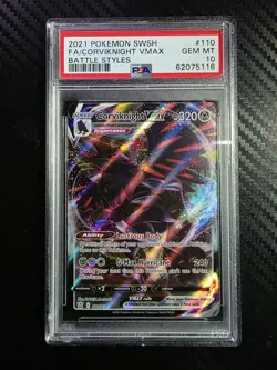 2021 Pokemon Battle Styles #110 Fa/Corviknight Vmax Battle Styles PSA 10 - Image 1