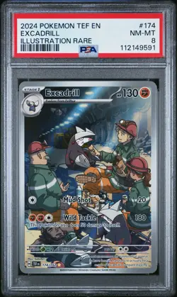 2024 POKEMON TEF EN-TEMPORAL FORCES ILLUSTRATION RARE #174 EXCADRILL PSA 8 - Image 1