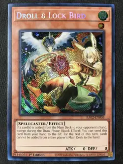 Yu-Gi-Oh TCG #RA02-EN006 Droll & Lock Bird (Alternate Art) 1st Ed Secret Rare NM - Image 1