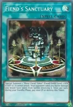 Yugioh! LP Fiend's Sanctuary - LCKC-EN030 - Secret Rare - 1st Edition Lightly Pl - Image 1