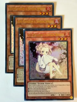 YUGIOH-3x- Ash Blossom & Joyous Spring (feet) - RA04-EN025 - UltraRare (PLAYSET) - Image 1