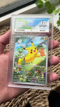 Pokemon Pikachu Promo Card 218/Sv-P Jpn - Summer is here! Campaign - Ace 10 ✅ - Image 2