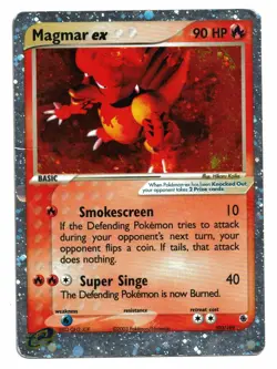 Pokemon Card: Magmar EX HOLO 100/109 EX Ruby & Sapphire Set ULTRA Rare! GD - Image 1