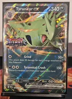 Tyranitar ex 064/131 Pokemon Stamped Prismatic Evolutions Double Rare Promo Card - Image 1