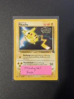 MISALIGNED BACK ERROR First Movie WB Promo 4 Black Star WOTC Pokemon Card 1999 - Image 1